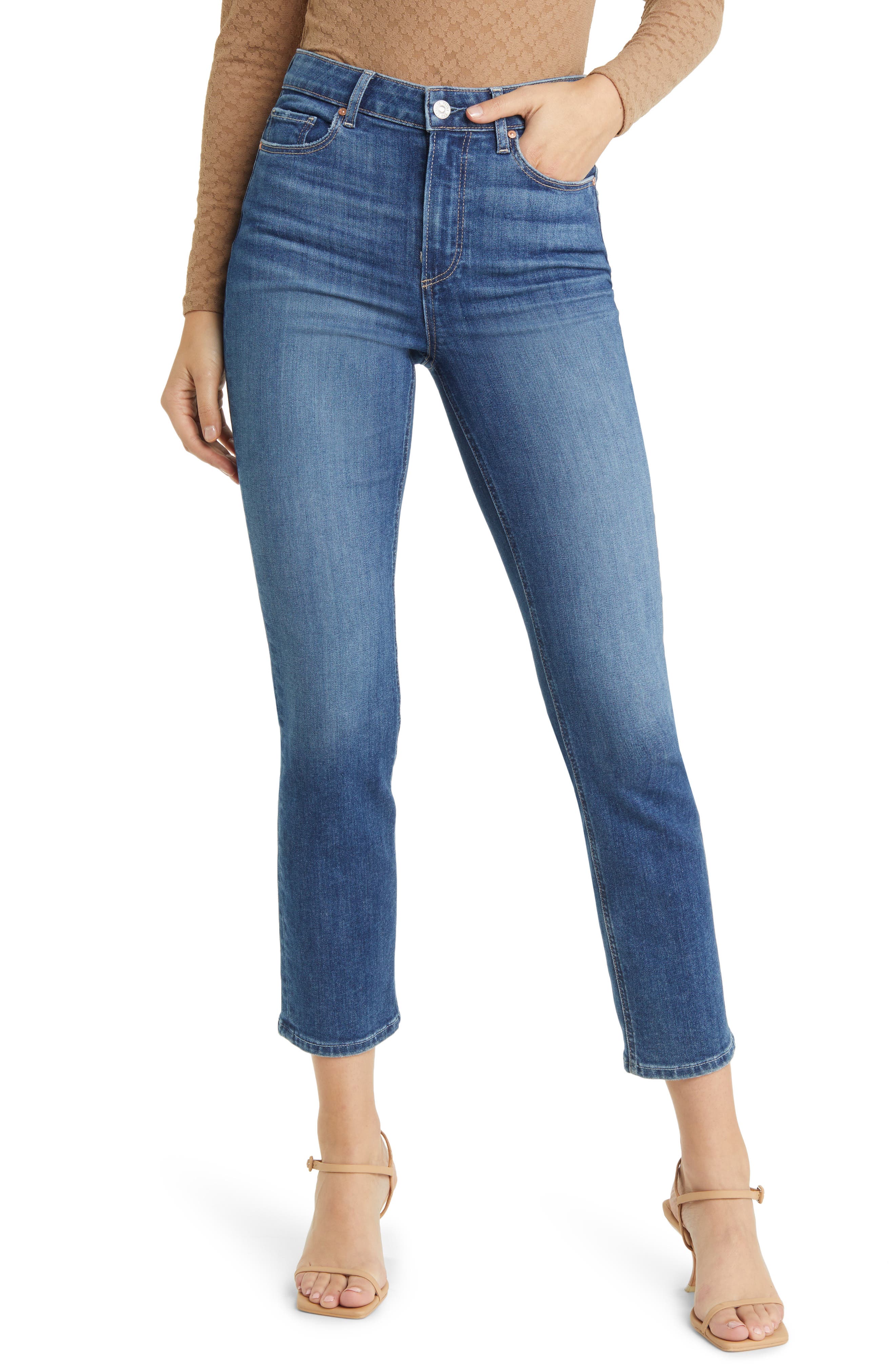 PAIGE Cindy High Waist Ankle Straight Leg Jeans