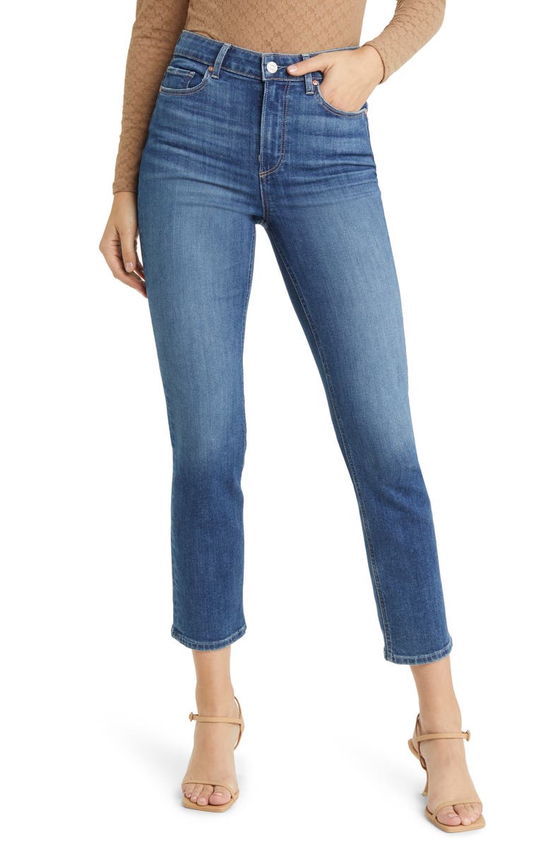 PAIGE Cindy High Waist Ankle Straight Leg Jeans, Main, color,