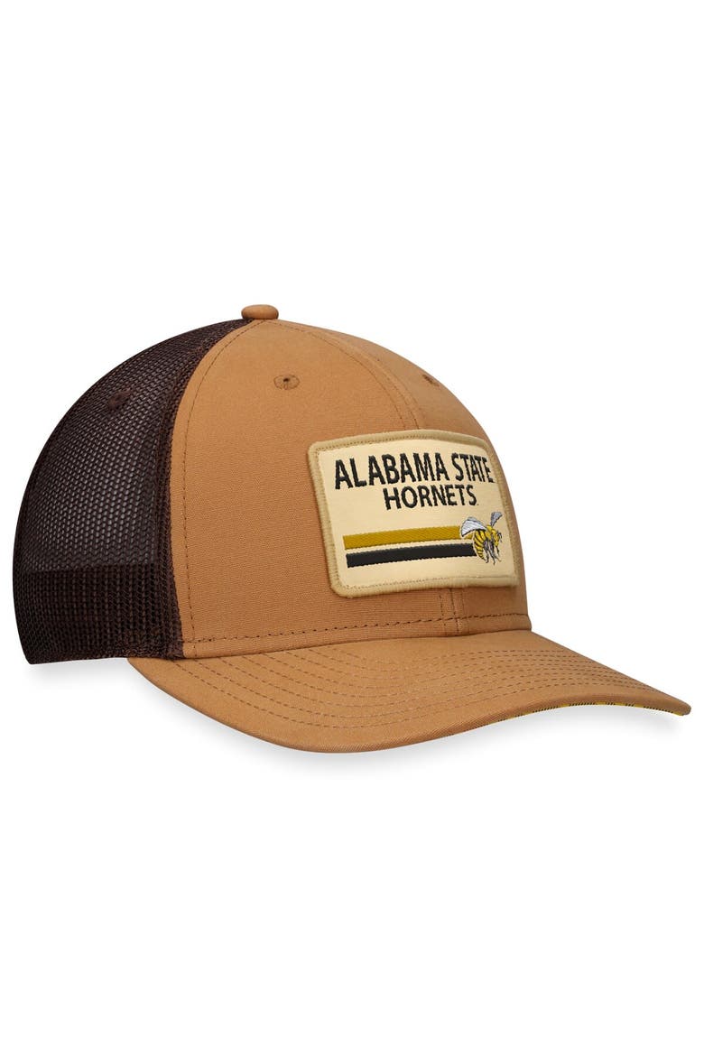 Men's Top of the World Khaki Alabama State Hornets Strive Trucker Adjustable Hat, Alternate, color, Khaki