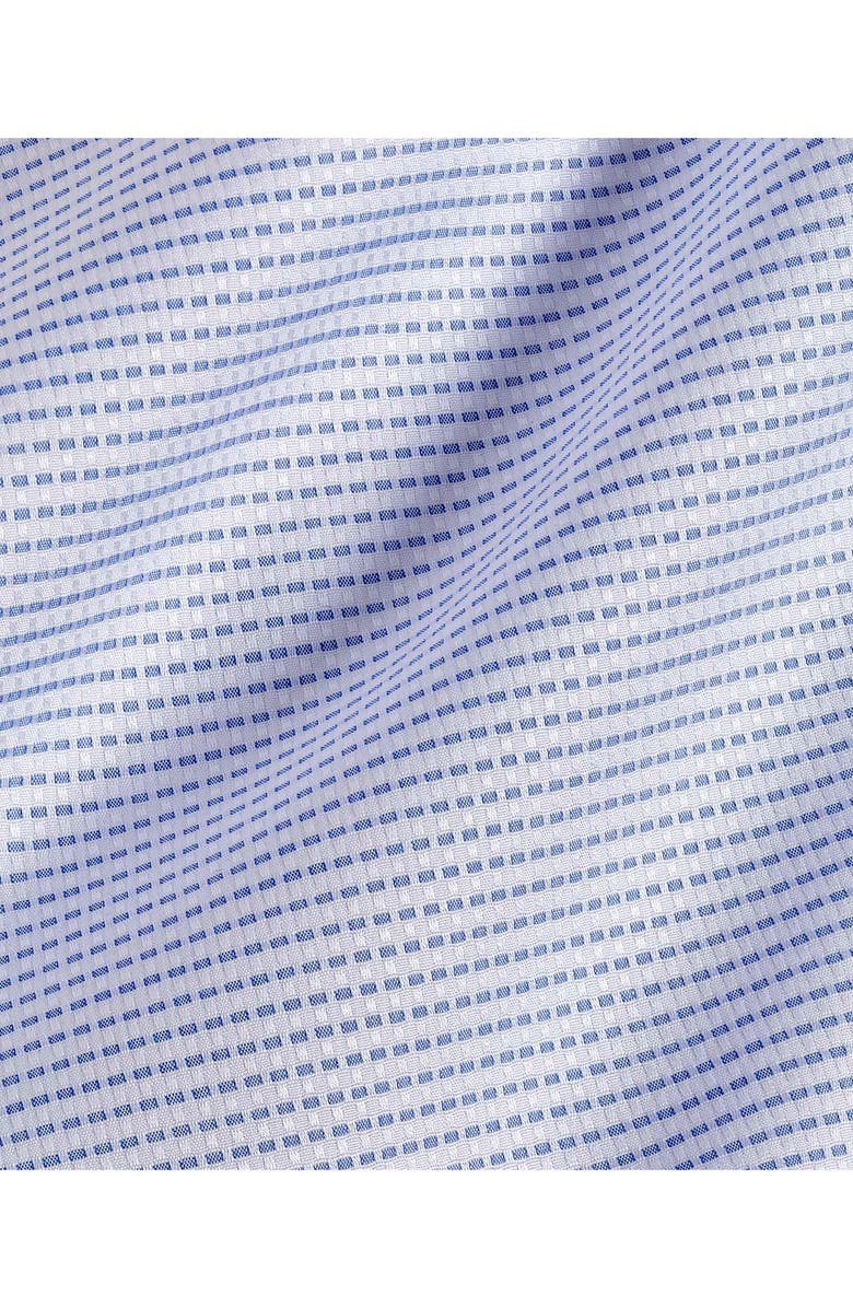 David Donahue Regular Fit Neat Print Cotton Dress Shirt, Alternate, color, White/ Blue