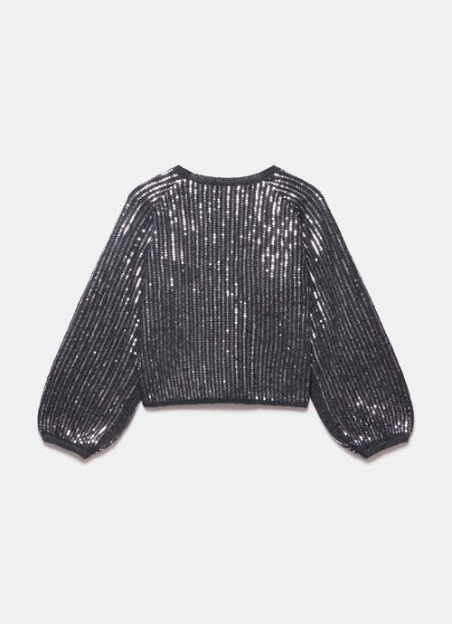 Mint Velvet Sequin Knit Sweater In Black