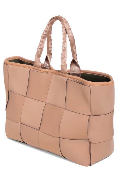 Pop Ups Brand Icon Water Resistant Woven Neoprene Tote Bag In Brown