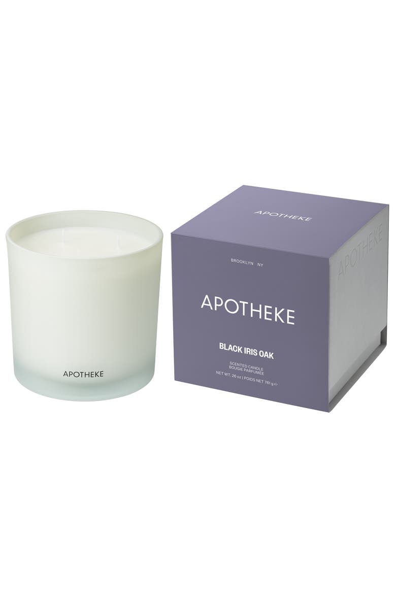 APOTHEKE Black Iris Oak Three-Wick Scented Candle, Alternate, color, White