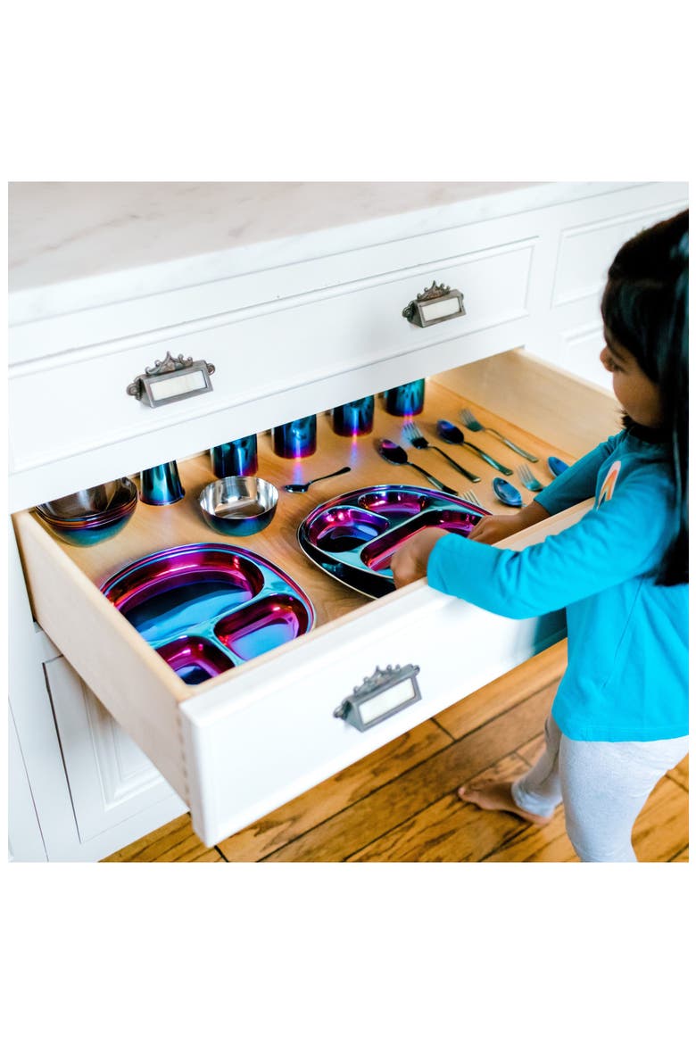 Mindful Mealtime Dish Set, Alternate, color, IRIDESCENT BLUE