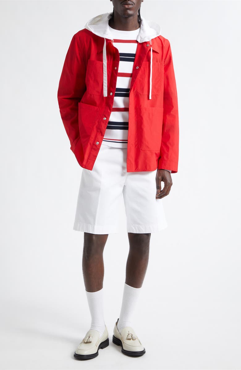 Thom Browne Utility Jacket with Removable Hood, Alternate, color, Red