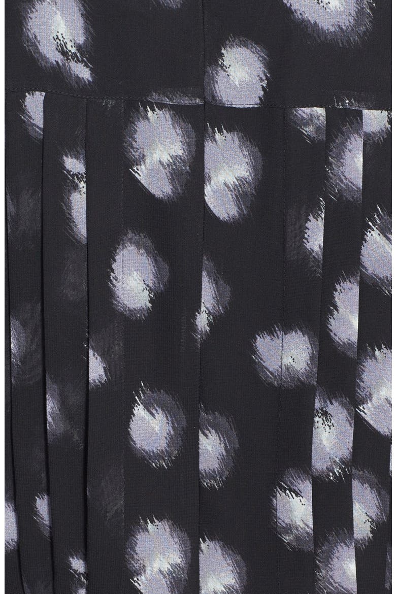 Sleeveless Pleat Chiffon Dress, Alternate, color, BLACK- GREY ANIMAL PRINT