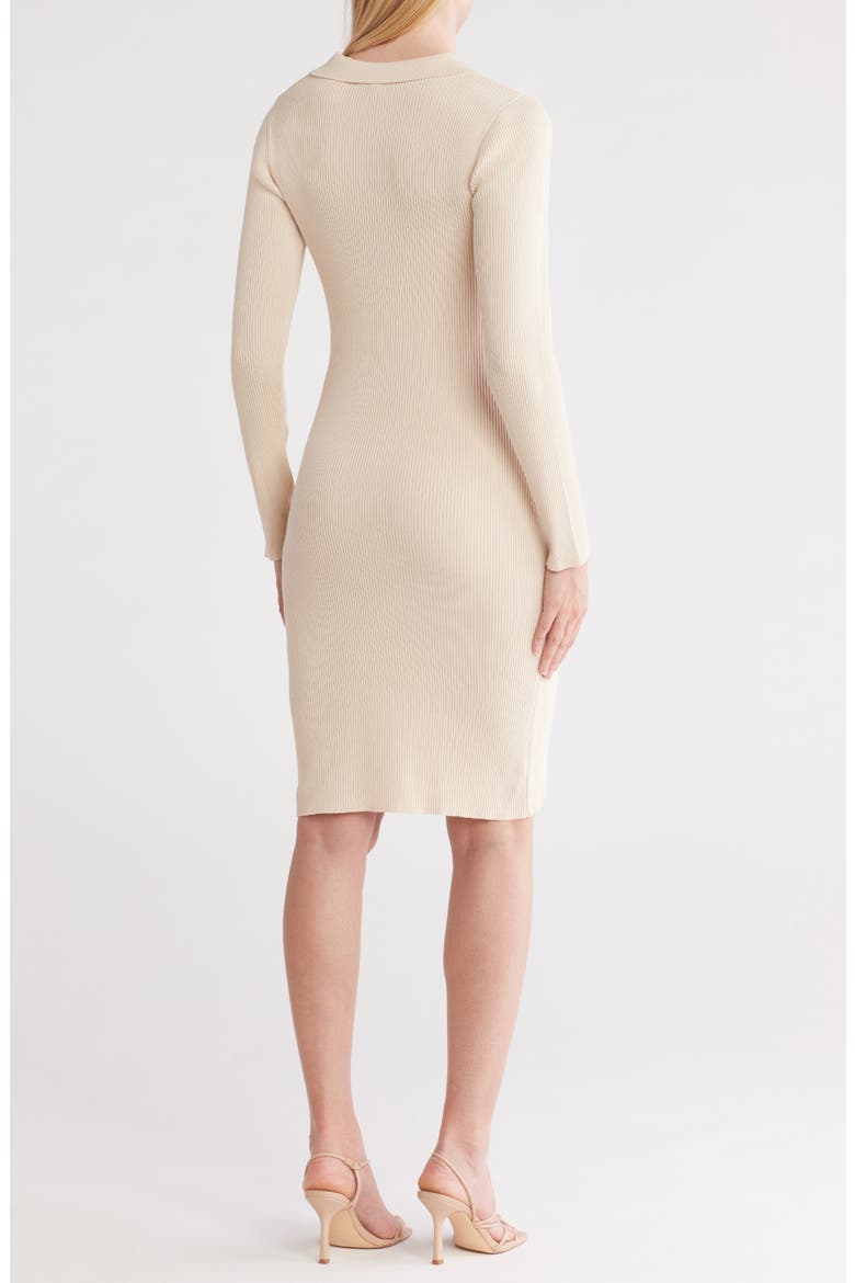 Long Sleeve Faux Wrap Sweater Dress, Alternate, color, LIGHT TAN