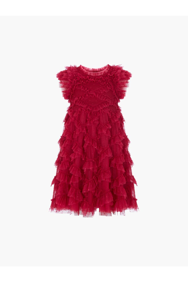 Genevieve Kids Dress, Alternate, color, Deep Red/Fuchsia