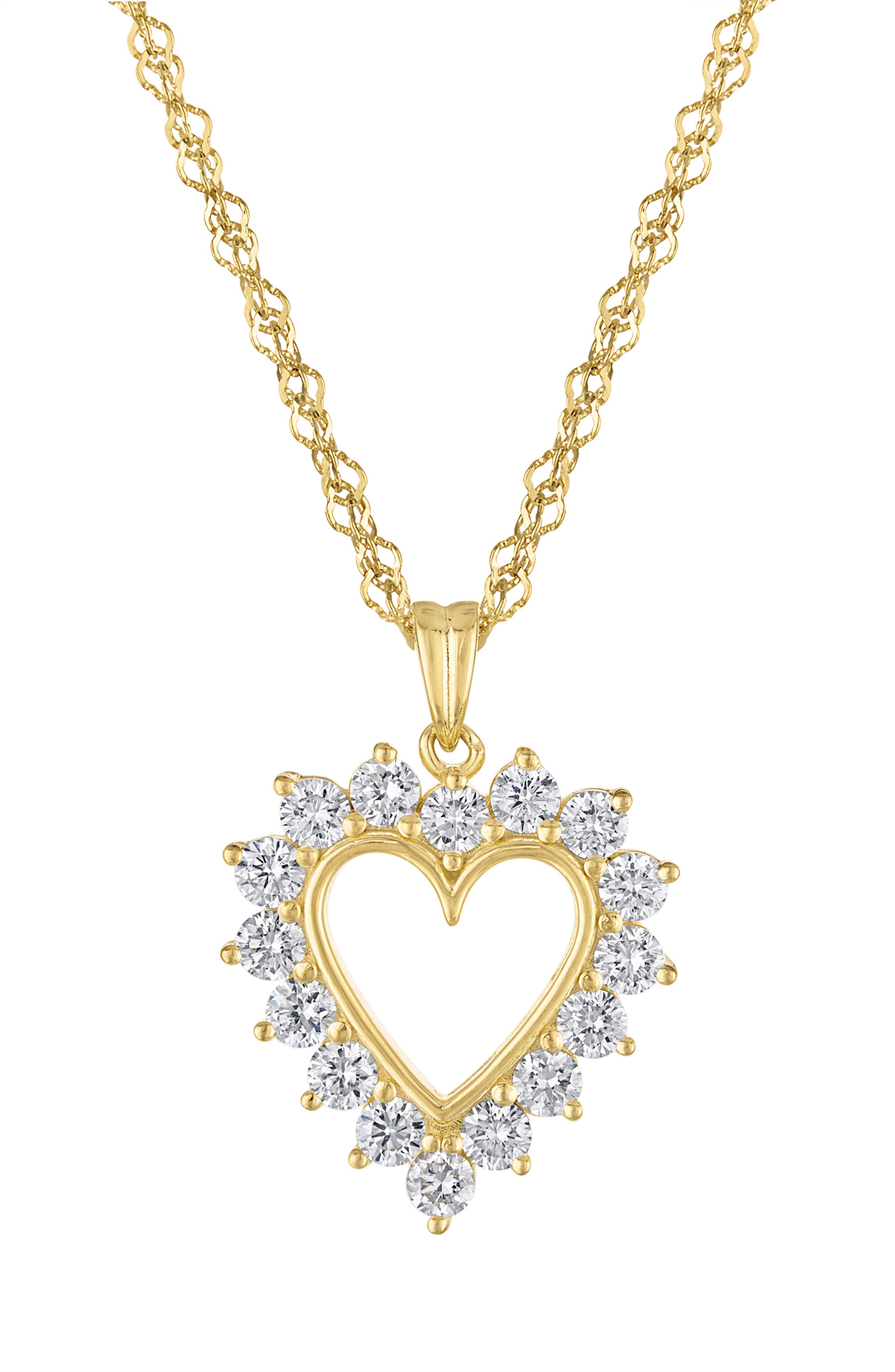 FZN Sterling Silver Lab Grown Diamond Pendant Necklace