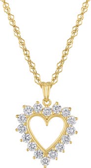 FZN Sterling Silver Lab Grown Diamond Pendant Necklace