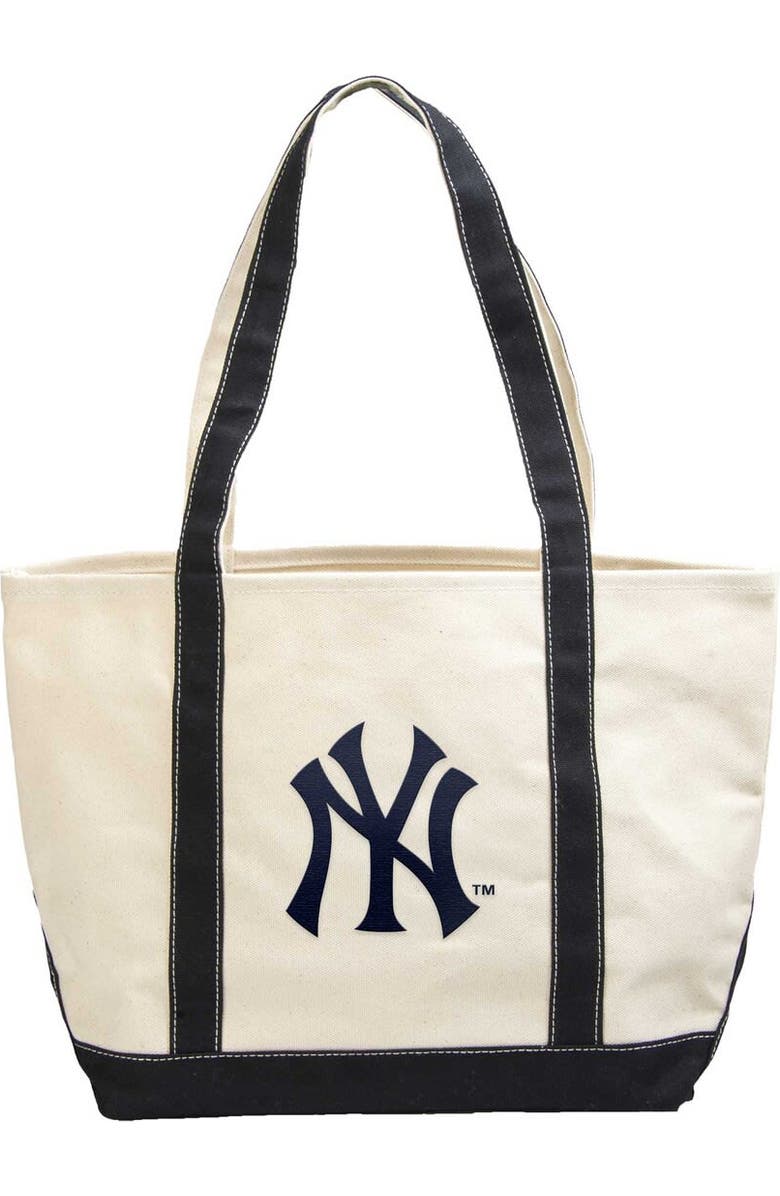 LOGO BRANDS New York Yankees Canvas Tote Bag, Main, color,