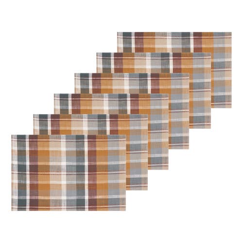 C & F Home C&f Home Aspen Plaid Placemats Set Of 6, 13" X 19" In Brown