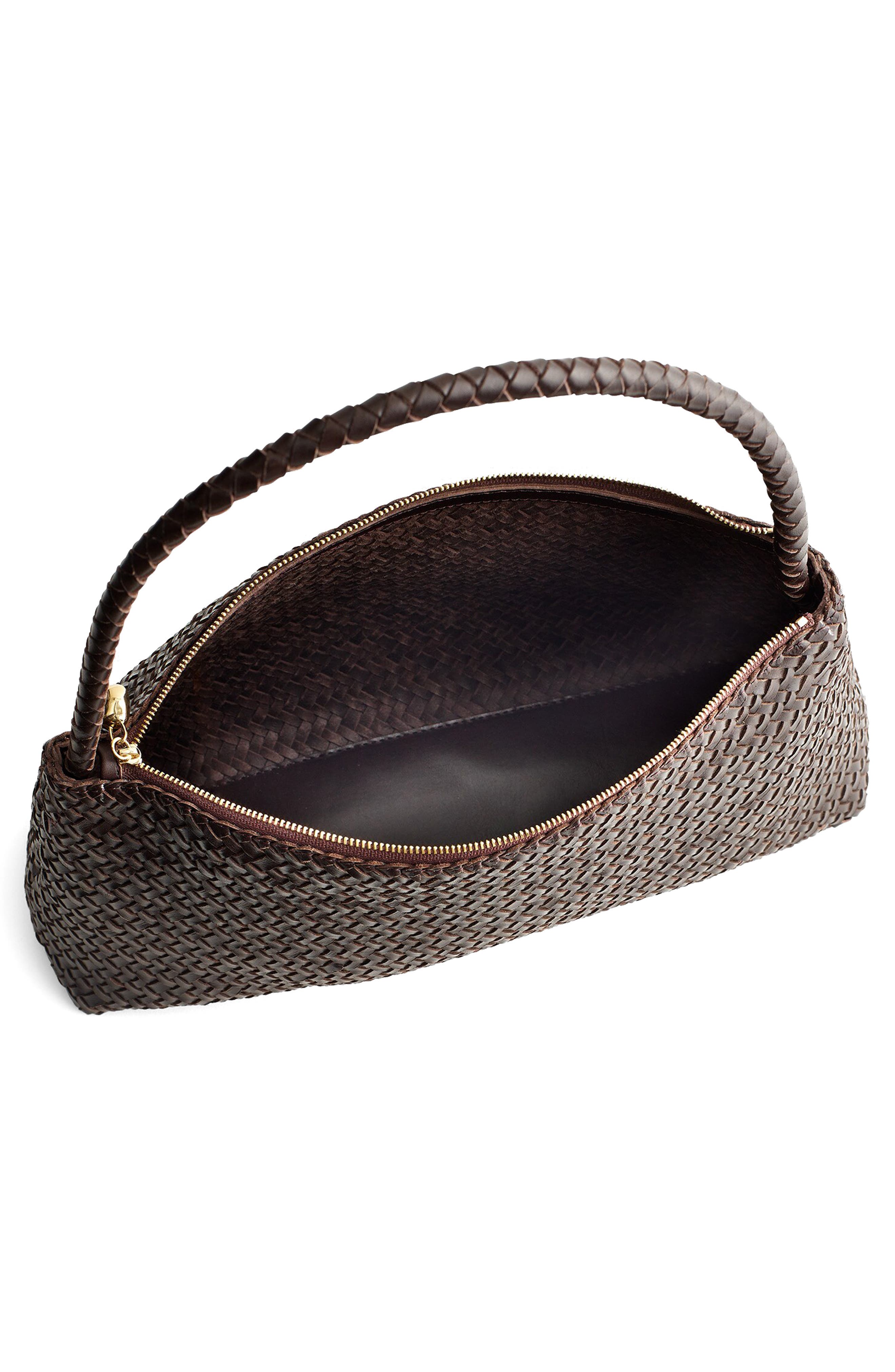 Madewell The Signature Woven Collection Leather Shoulder Bag, Alternate, color, Coffee Bean