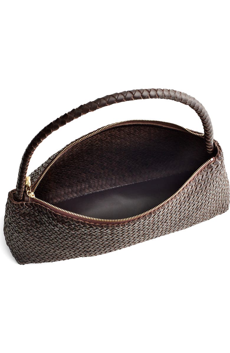 Madewell The Signature Woven Collection Leather Shoulder Bag, Alternate, color, Coffee Bean