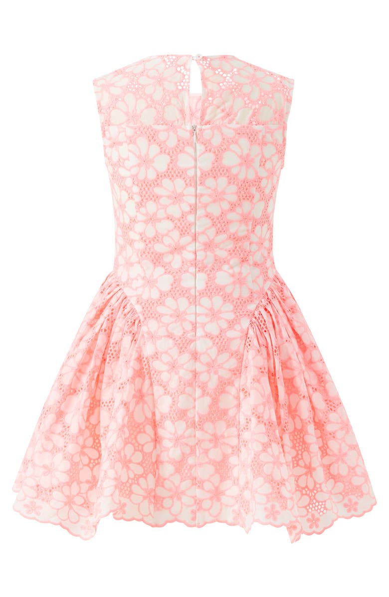 Marlo Kids Holly Cotton Embroidered Mini Dress, Alternate, color, Coral