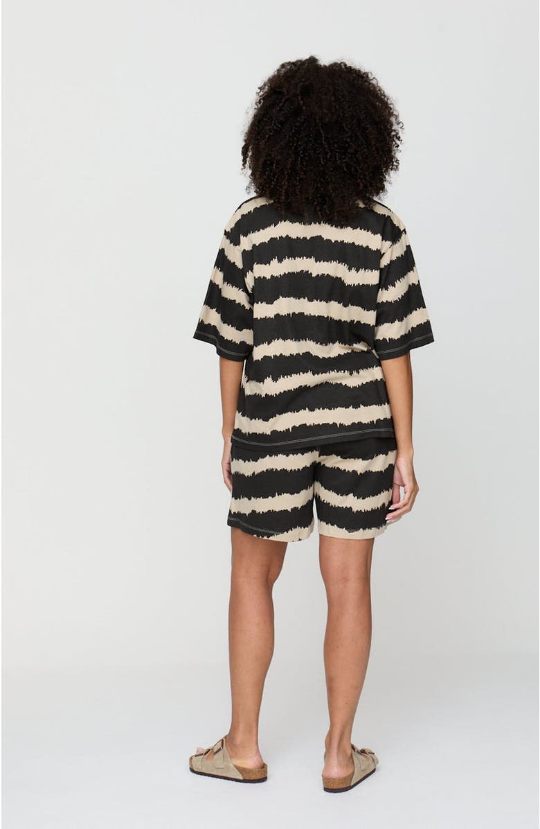 Turtledove London Organic Cotton Audrey Shorts, Alternate, color, Black Stripes