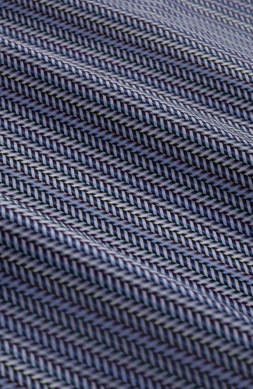 Bugatchi Devon Ooohcotton® Chevron Illusion Print Button-up Shirt In Blue