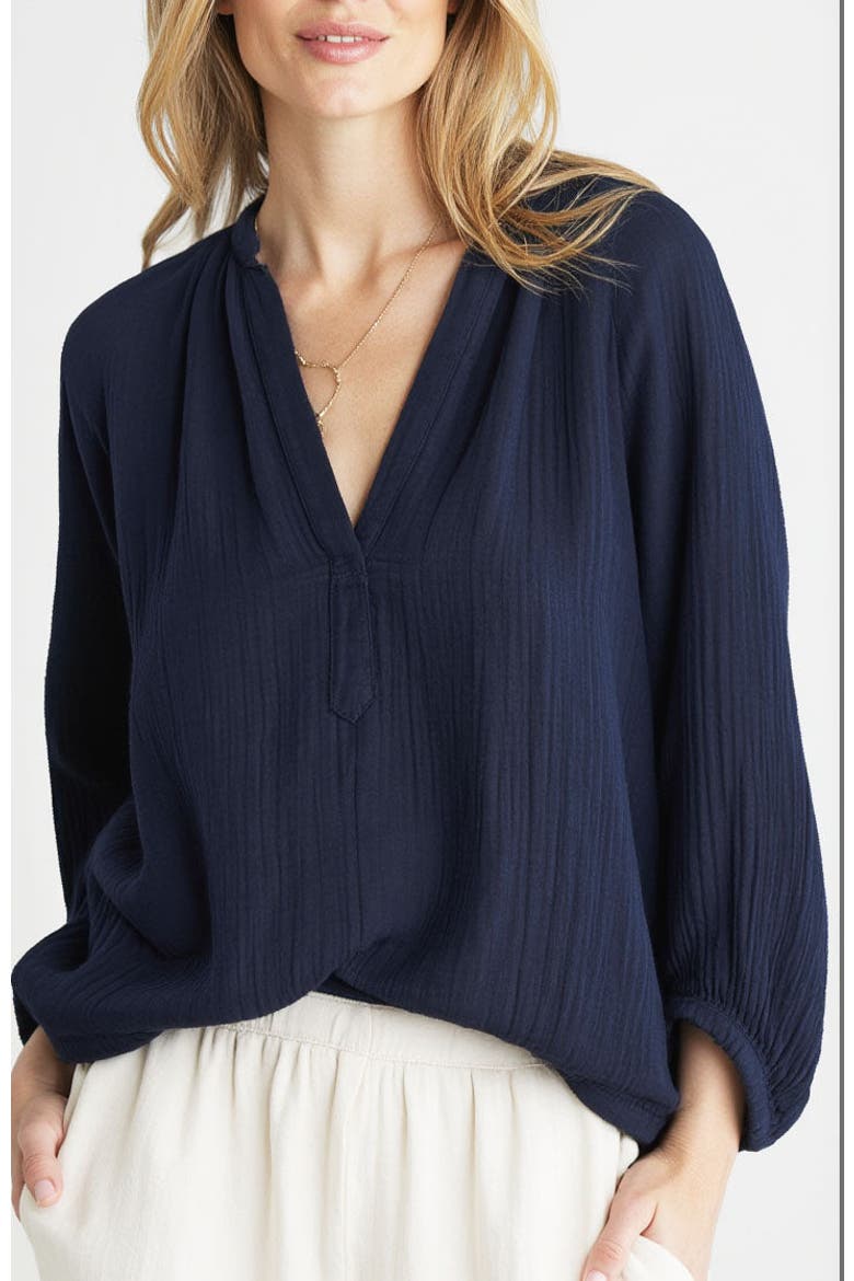 Gauze Top, Alternate, color, Navy