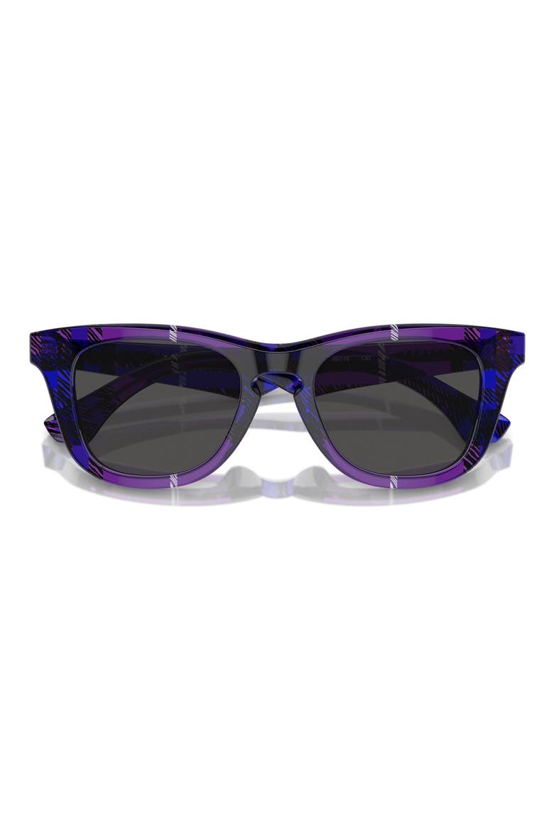 Kids' 46mm Small Square Sunglasses, Alternate, color, CHECK VIOLET / DARK GREY