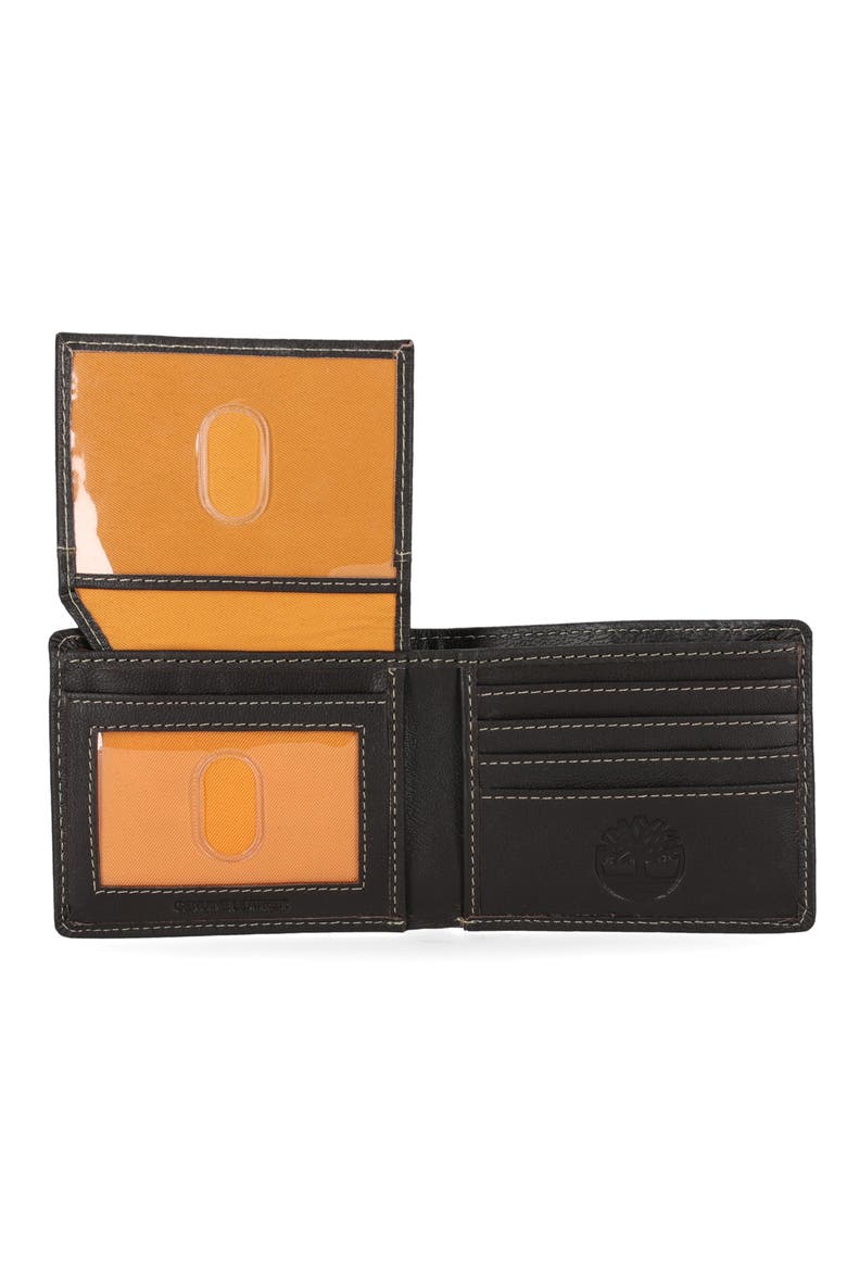 Pop Stitch Bifold Leather Wallet, Alternate, color, BLACK