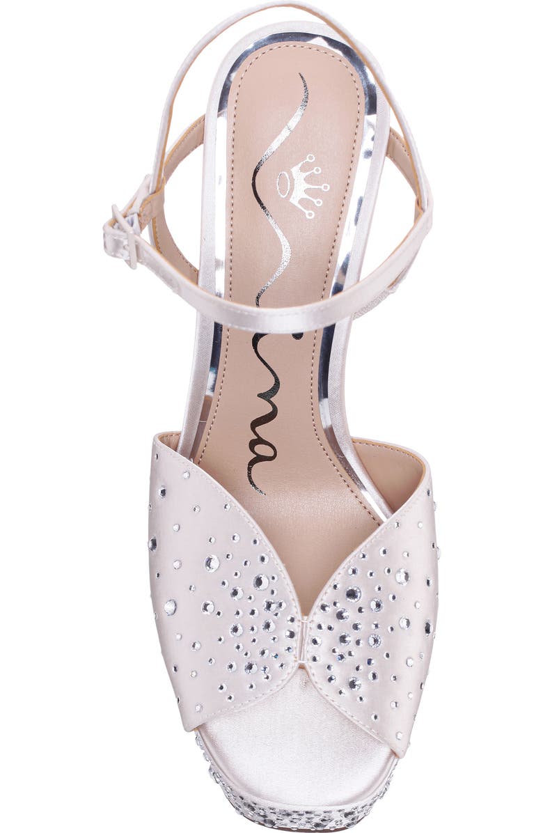 Nina Addison Slingback Peep Toe Platform Sandal, Alternate, color, Ivory