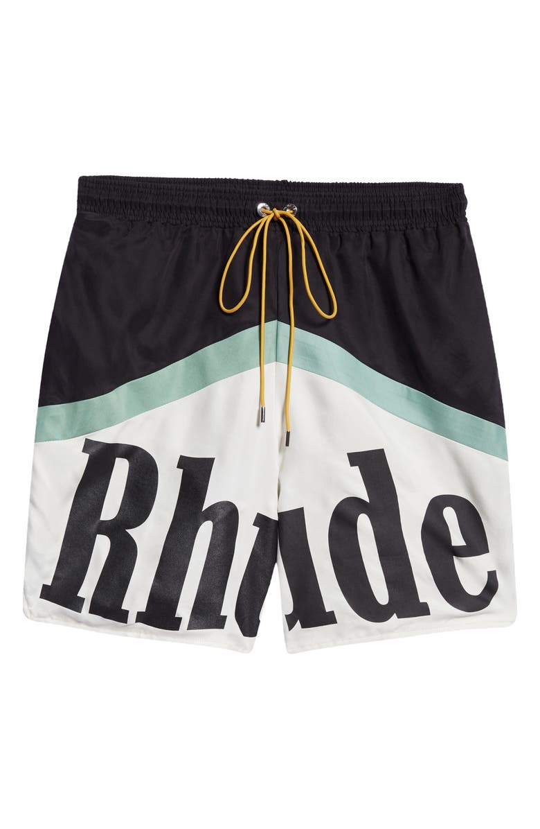 Rhude Awakening Cupro Blend Shorts, Alternate, color, 