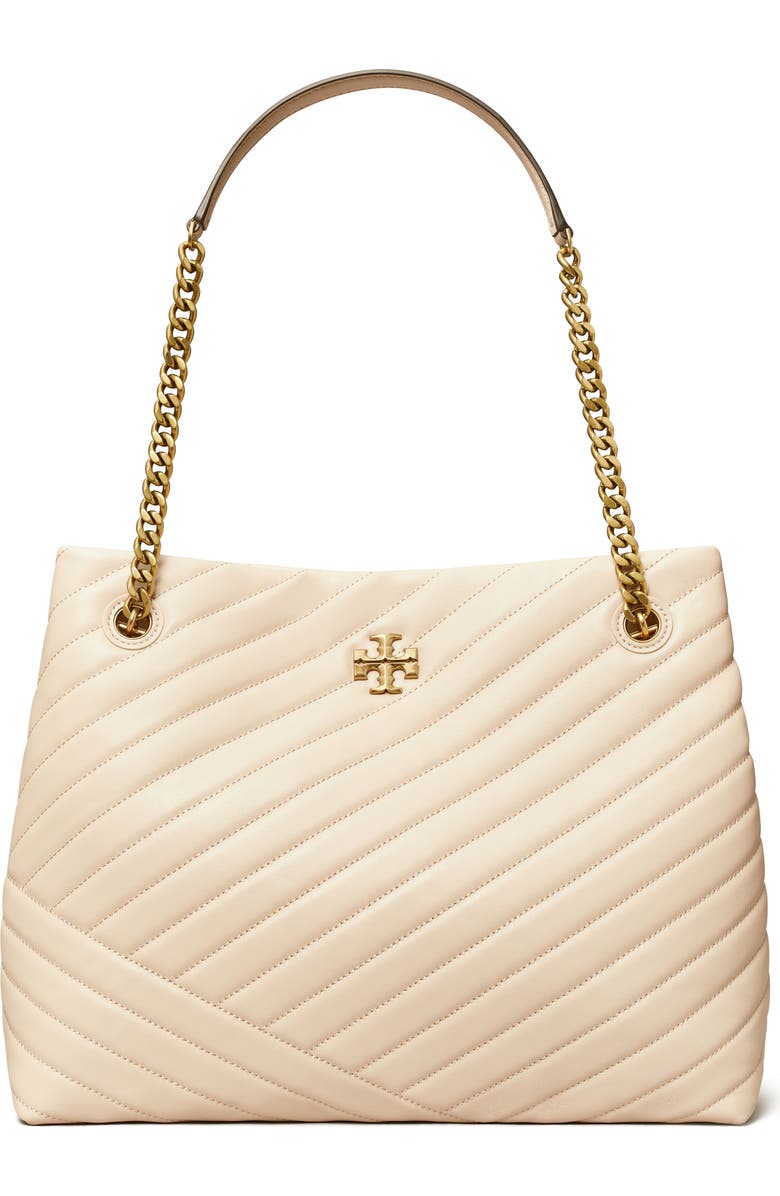 Tory Burch Kira Chevron Tote, Main, color, New Cream