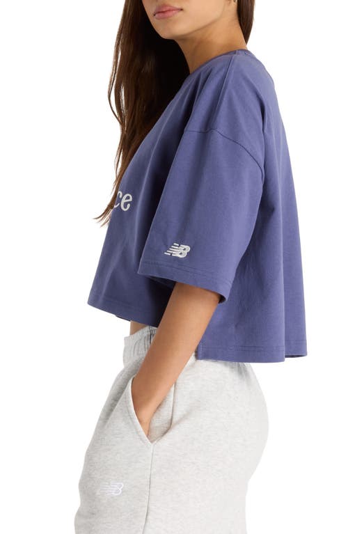 New Balance Athletics Oversize Crop Flower Graphic T-shirt In Blue