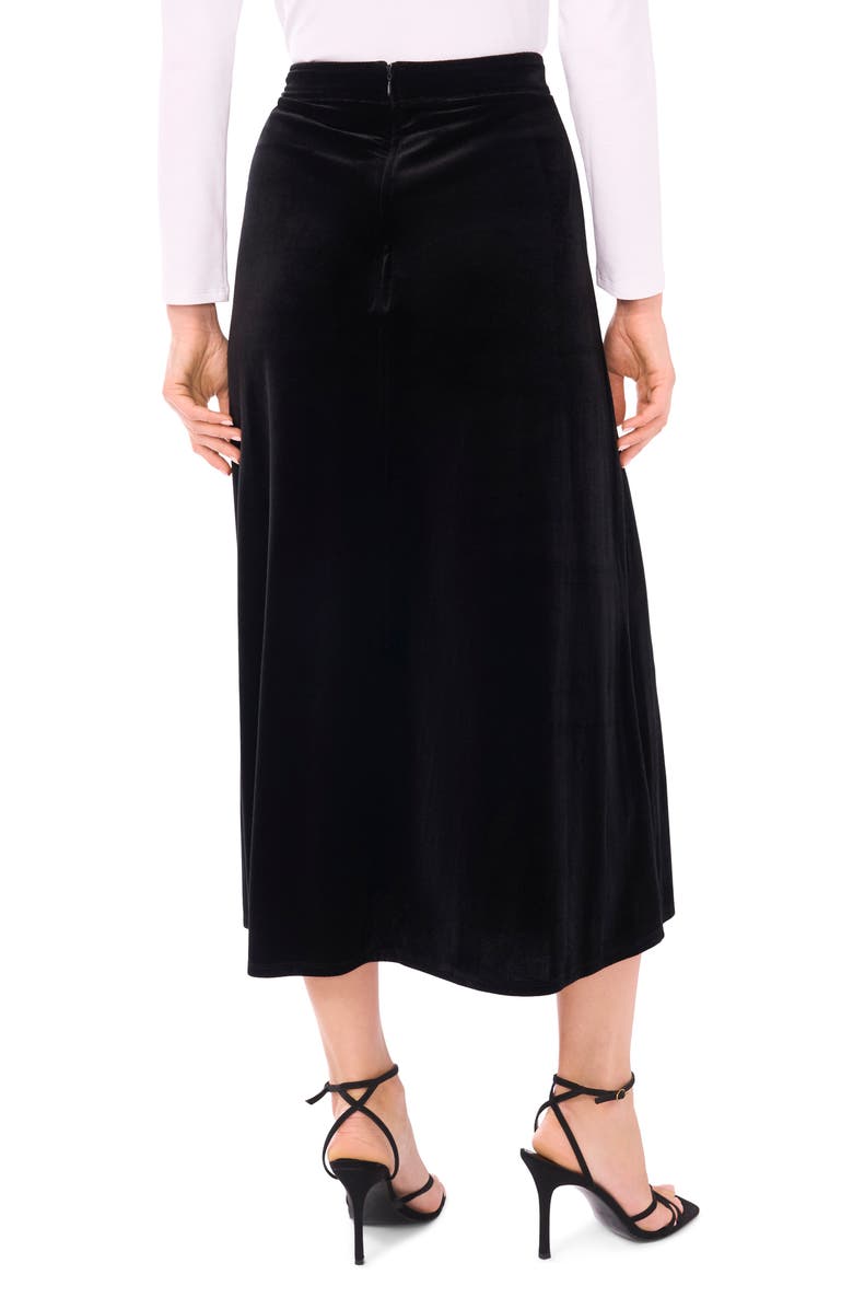 Vince Camuto Velvet A-Line Midi Skirt, Alternate, color, Rich Black
