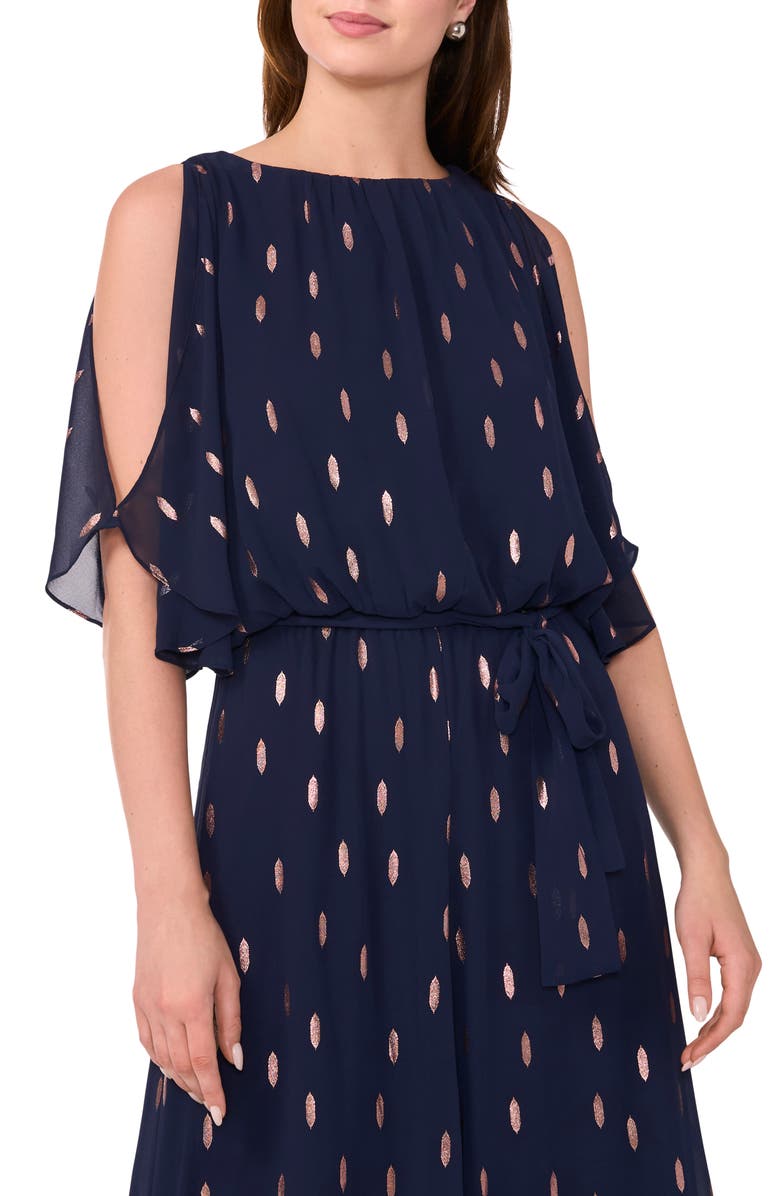 Halogen<sup>®</sup> Blouson Foil Wide Leg Jumpsuit, Alternate, color, 