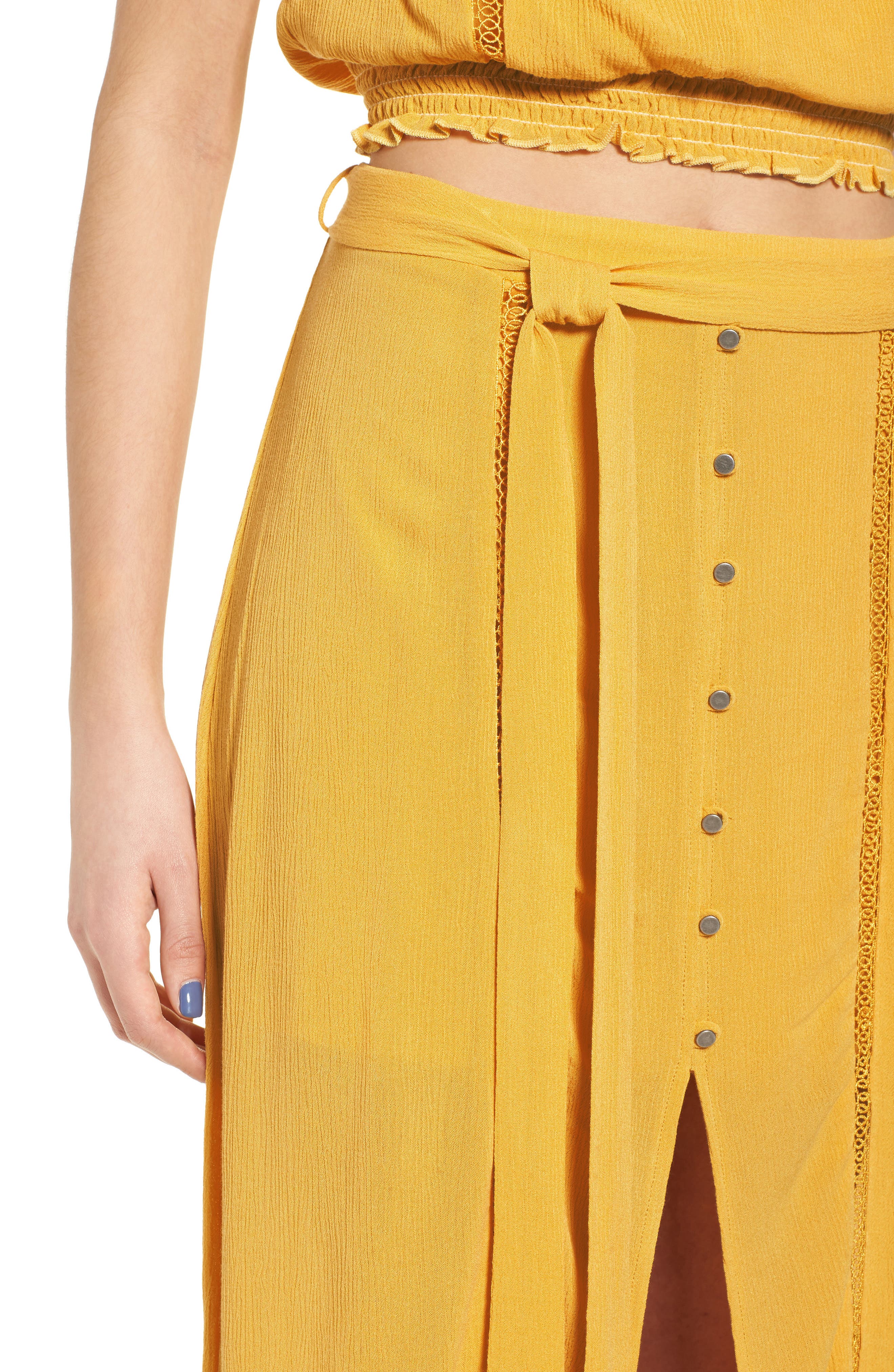 BP. Slit Front Crochet Inset Maxi Skirt (Women) | Nordstromrack