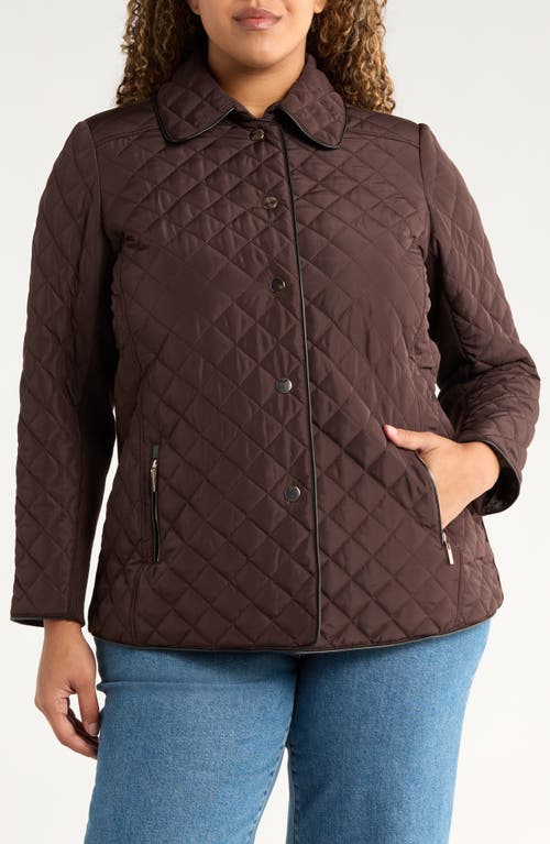 Jones New York Quilted Jacket In Brown