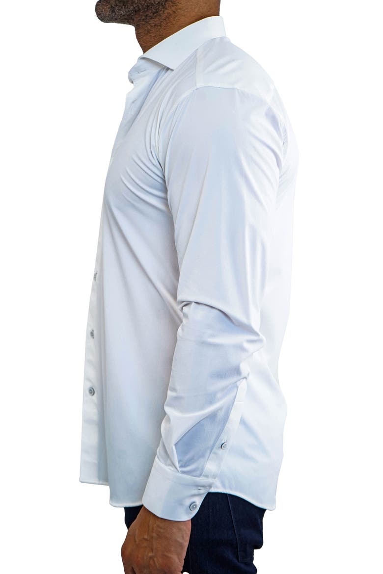 Einstein Contemporary Fit Stretch Button-Up Shirt, Alternate, color, WHITE