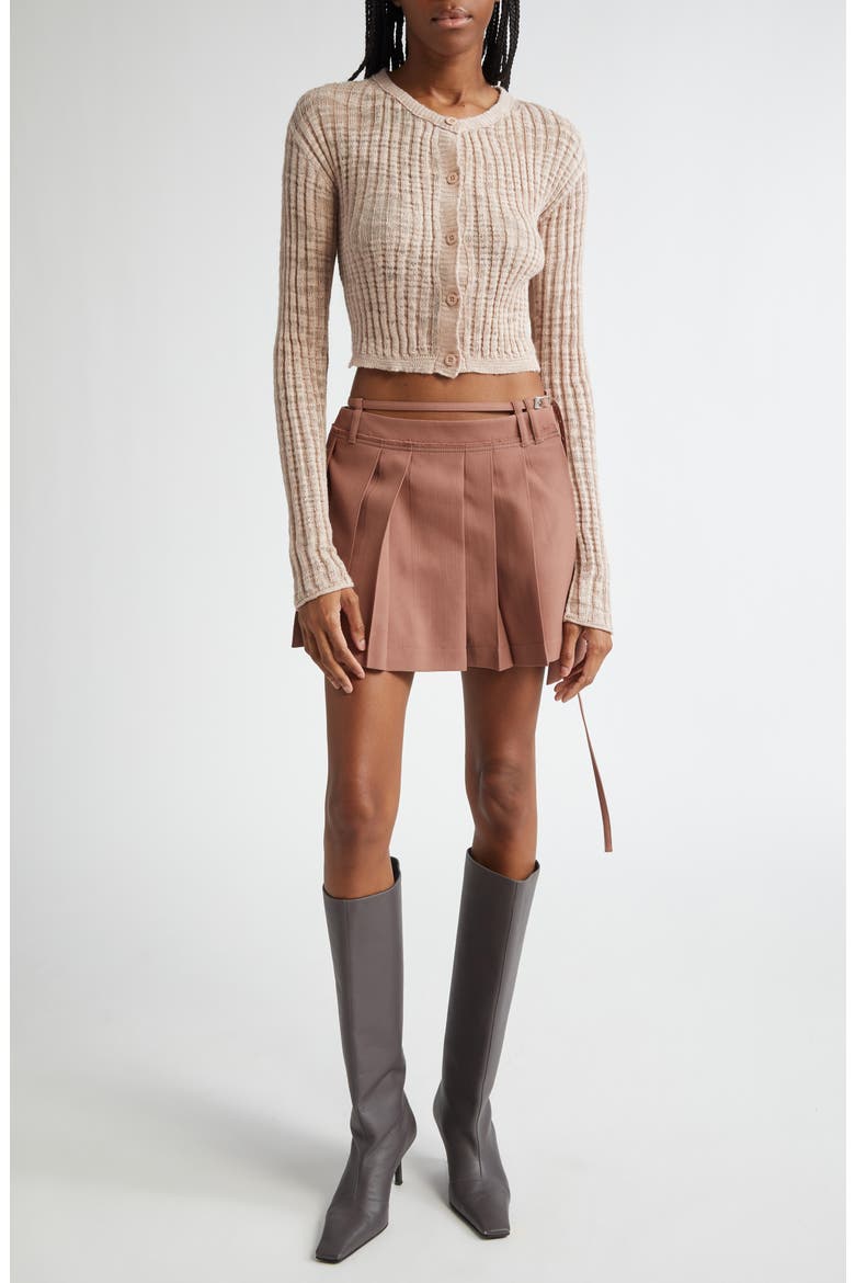 Kiko Rib Linen Blend Cardigan, Alternate, color, DUSTY PINK