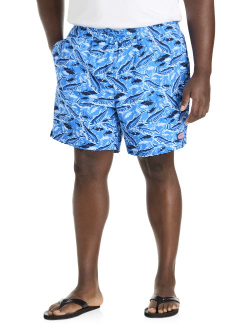 Vineyard Vines Big & Tall Bone Fish Chappy Swim Trunks In Bone Fish Cornflower