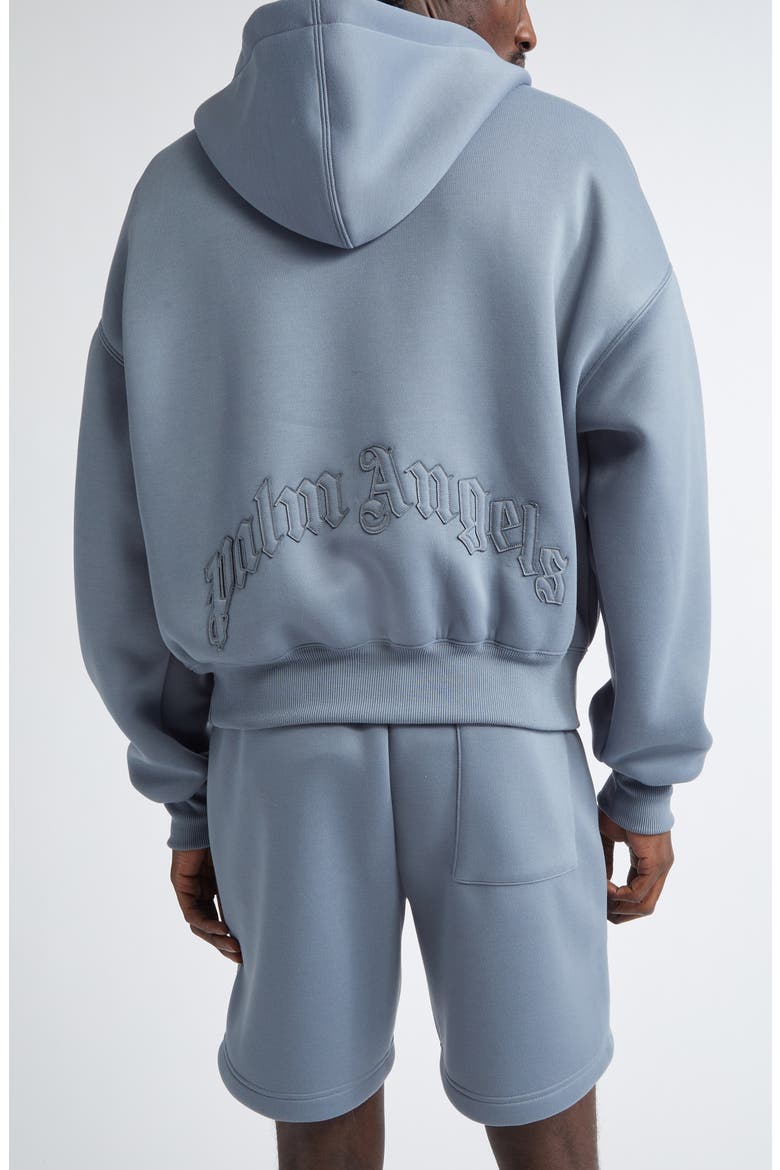 Logo Embroidered Scuba Knit Zip Hoodie, Alternate, color, GREY - GREY