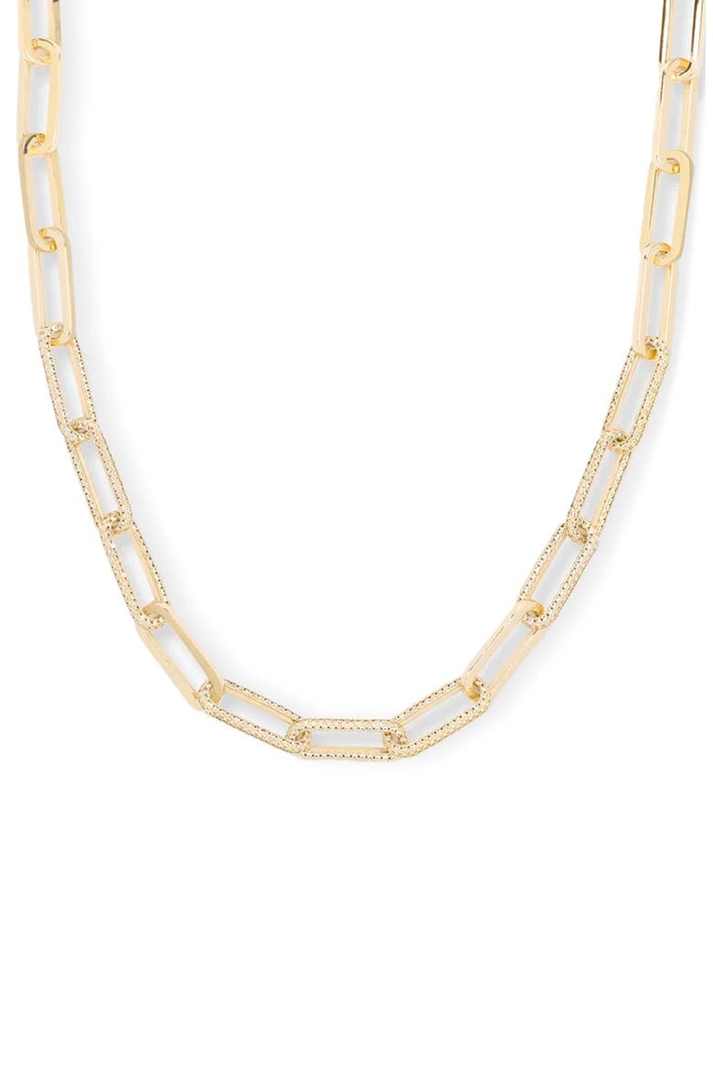 Carrie Pavé Chain Link Necklace, Main, color, GOLD