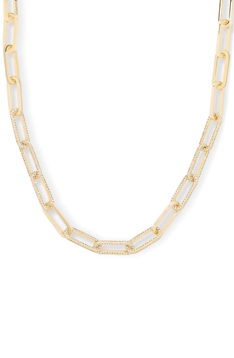 Melinda Maria Carrie Pavé Chain Link Necklace, Main, color, Gold