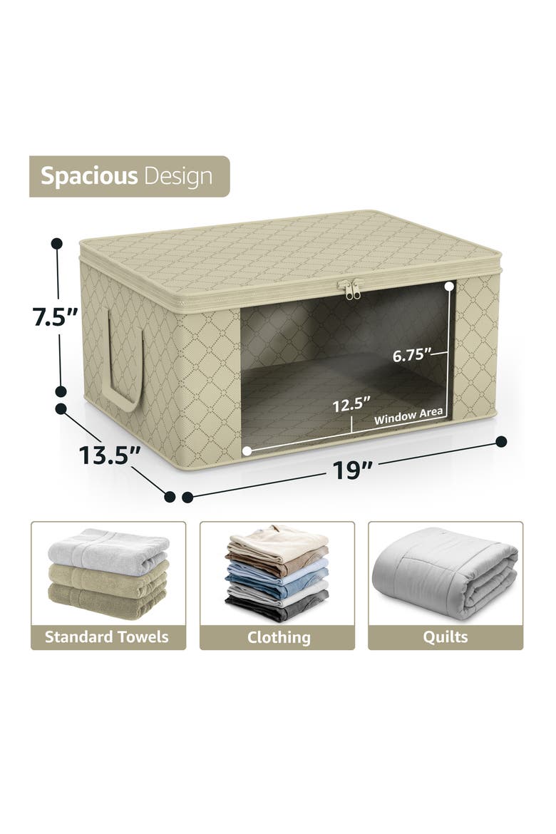 6-Pack Foldable Storage Bins, Alternate, color, BEIGE