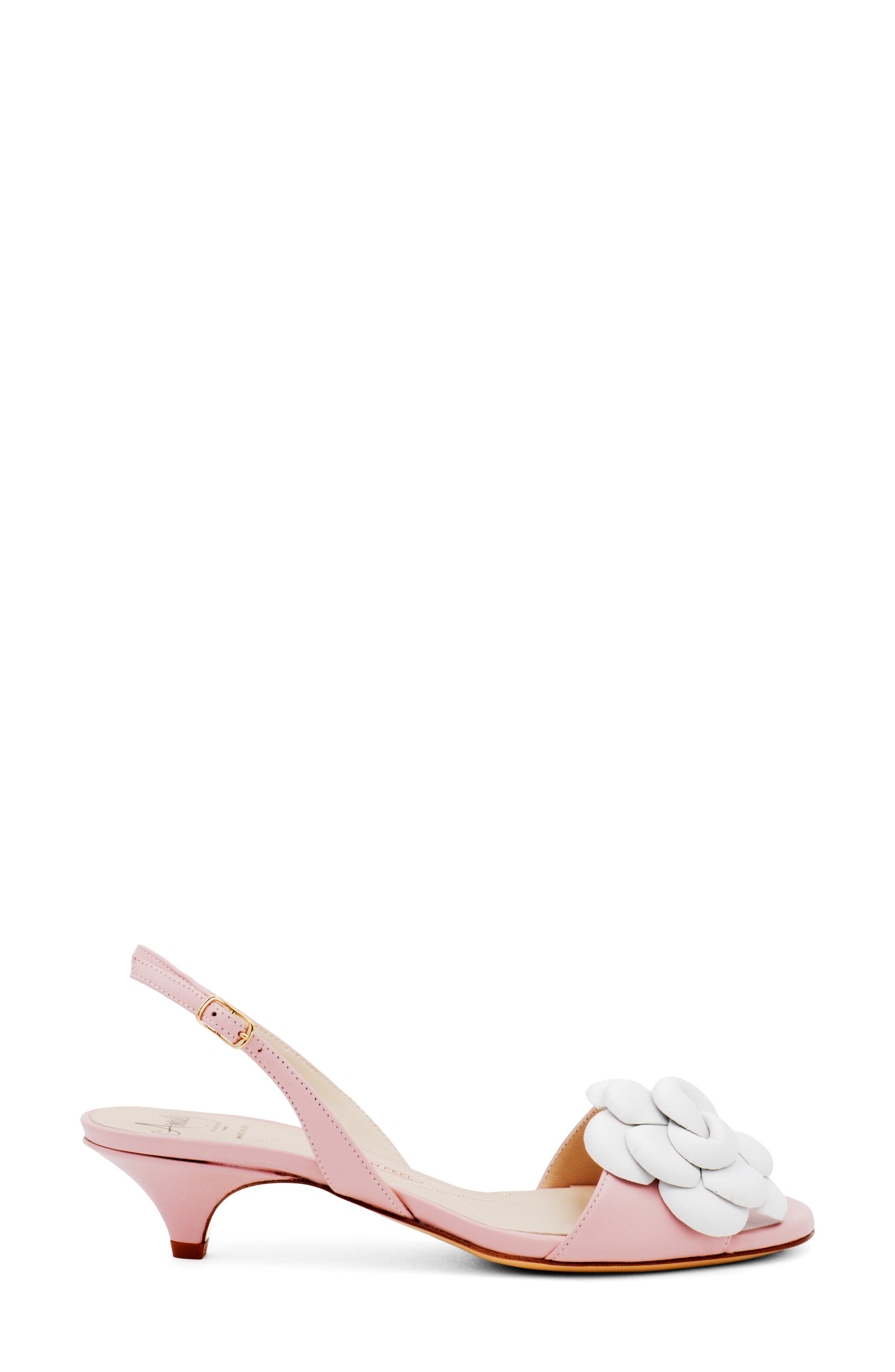 Dante Slingback Kitten Heel Sandal, Alternate, color, ROSINA/ WHITE PARMASOFT
