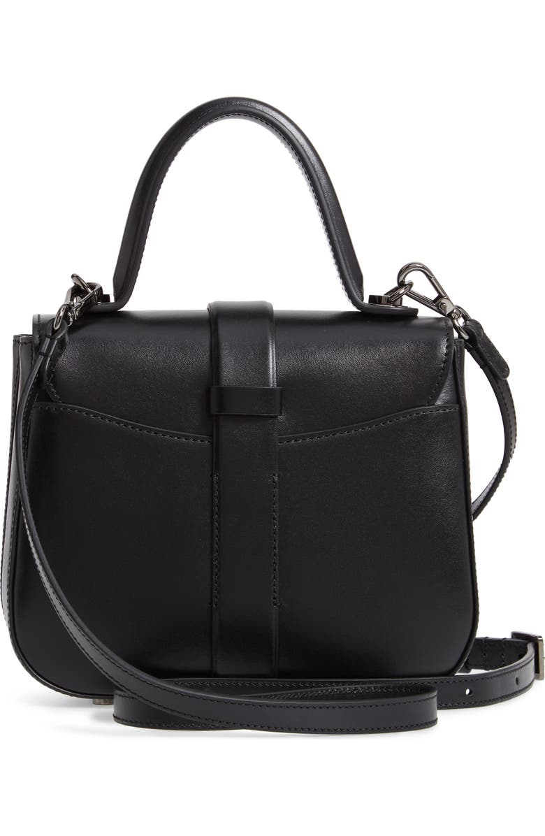 Roger Vivier Mini Beau Vivier Covered Buckle Leather Satchel, Alternate, color,