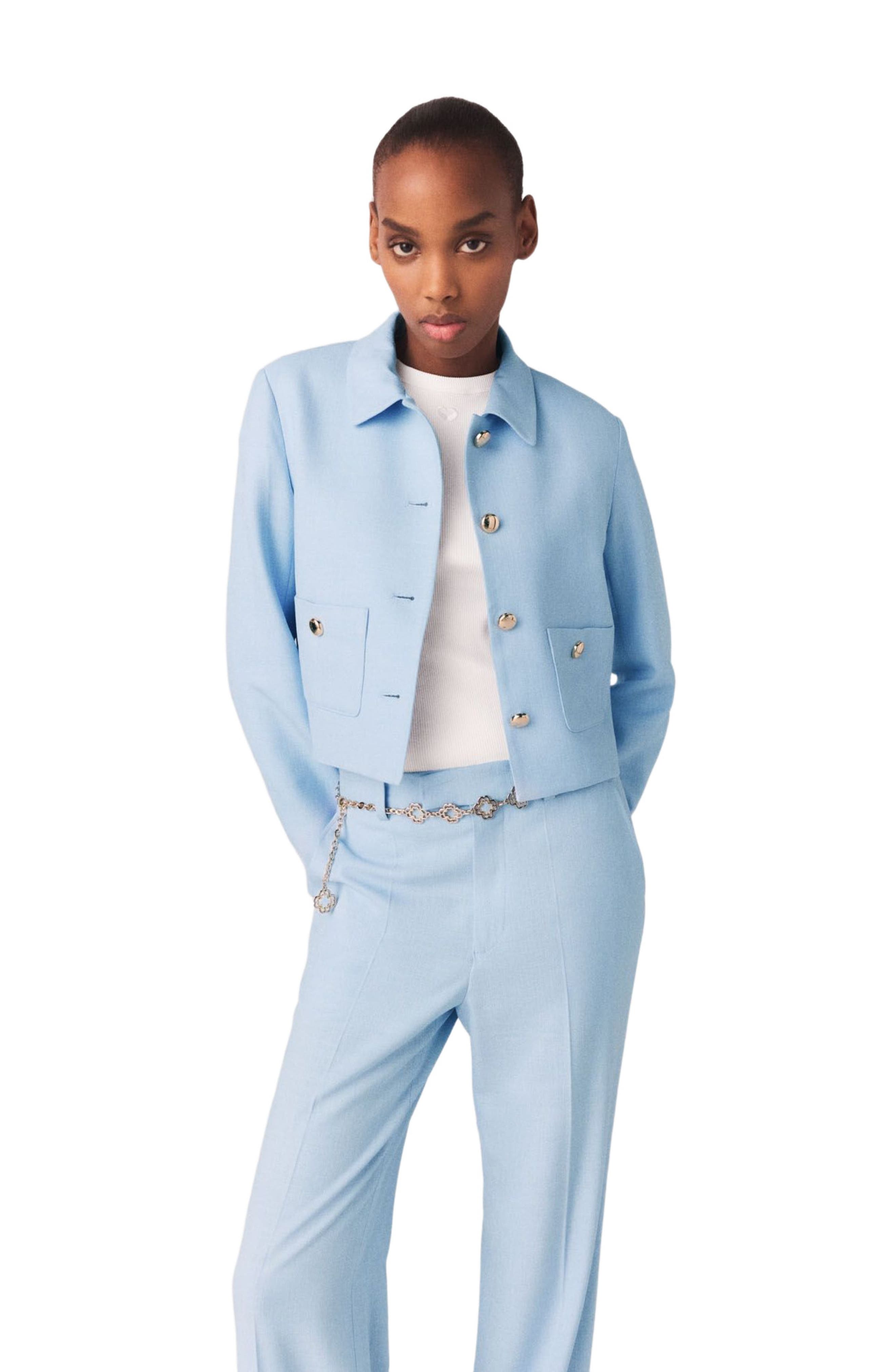 Short single-breasted jacket