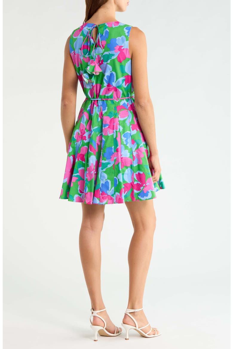 Merily Floral Print Sleeveless Pleated Dress, Alternate, color, KELLY-PINK-MULTI