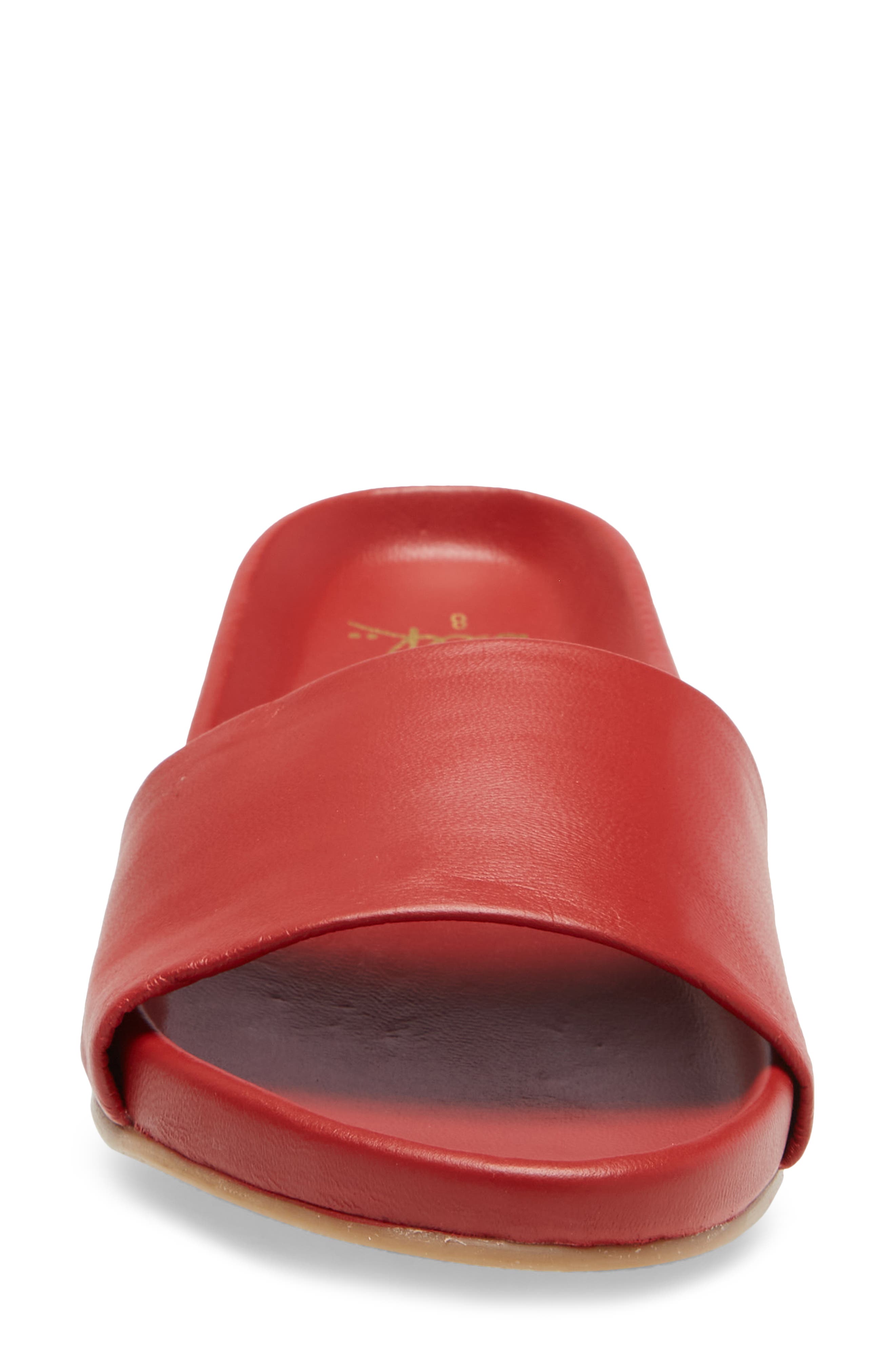 Gallito Leather Slide Sandal, Alternate, color, RED
