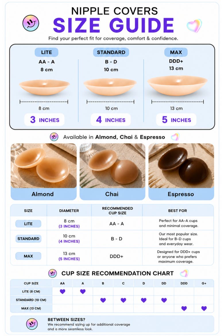 Allstick Circle Adhesive Reusable Silicone Breast Petals Nipple Covers, Alternate, color, Chai