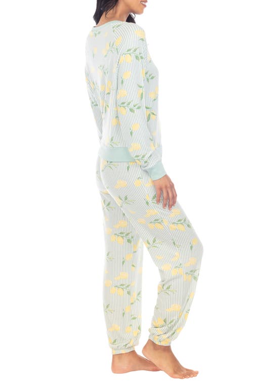 Honeydew Intimates Star Seeker Brushed Jersey Pajamas In Tea Leaf Lemons