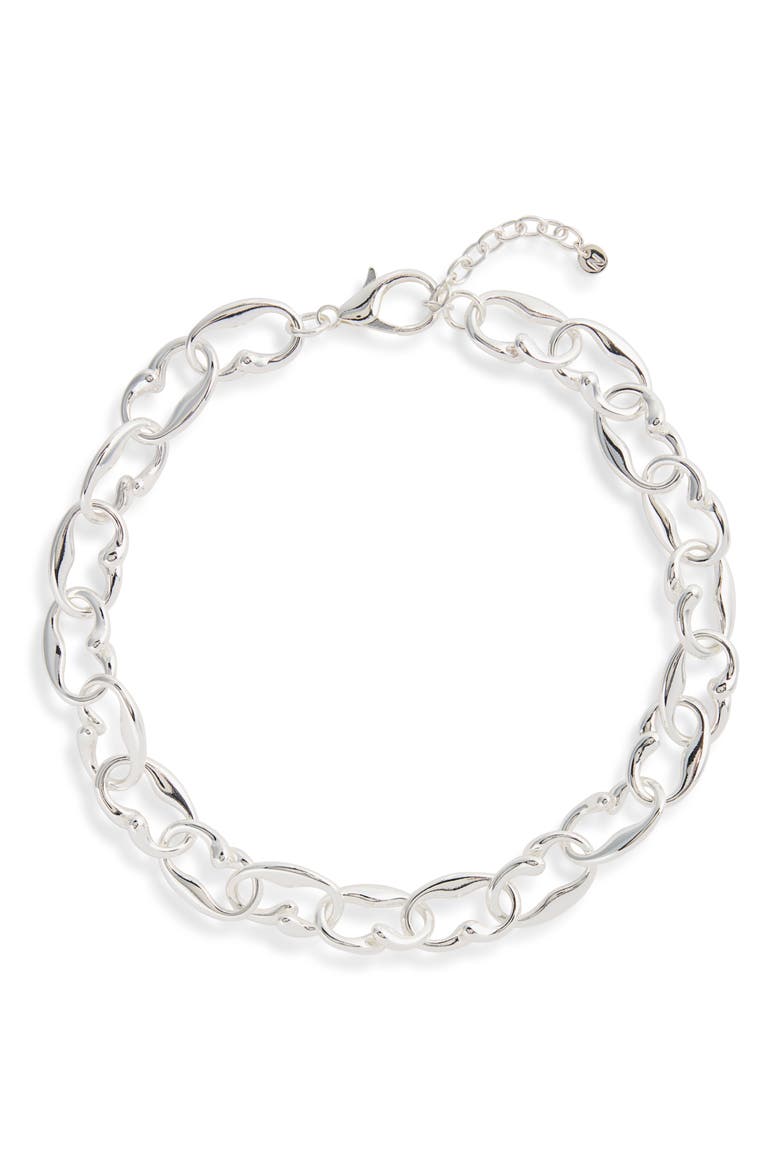 Teardrop Chain Necklace, Main, color, SILVER