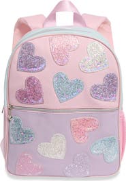OMG Accessories Glitter Heart Large Backpack