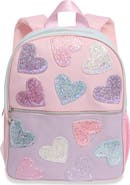 OMG Accessories Glitter Heart Large Backpack