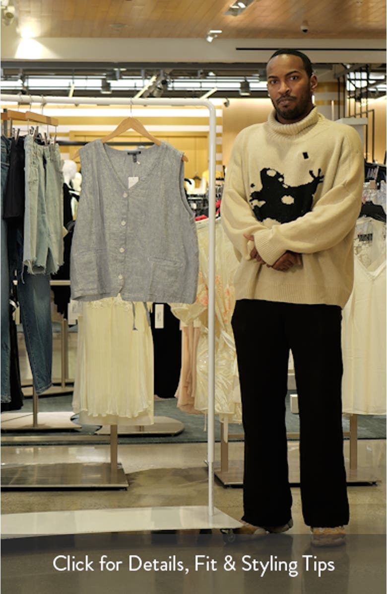 Tie Back Organic Linen Vest, sales video thumbnail